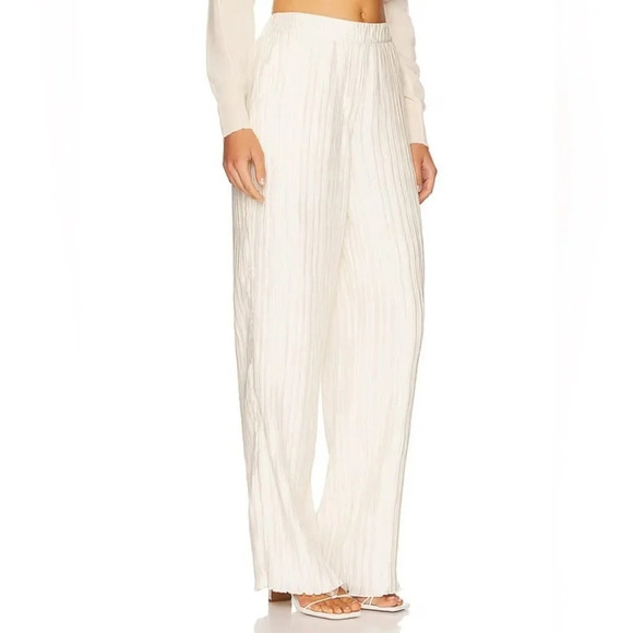 Jonathan Simkhai Tessy Pleats Pants Pleated White  Size Medium - Picture 1 of 11
